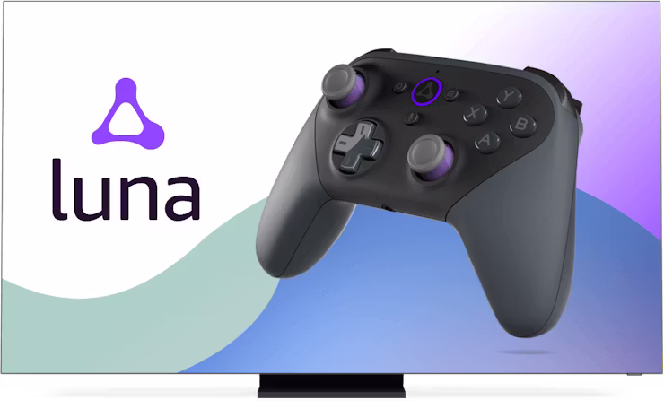 Экран с логотипом Amazon Luna и контроллером.