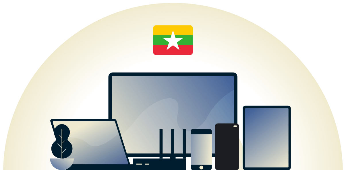 VPN per il Myanmar che protegge una variet&agrave; di dispositivi.